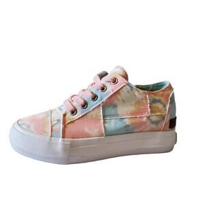 Jenn Ardor Womens 6 Hidden Wedge Platform Sneakers Shoes Pink Blue Floral New